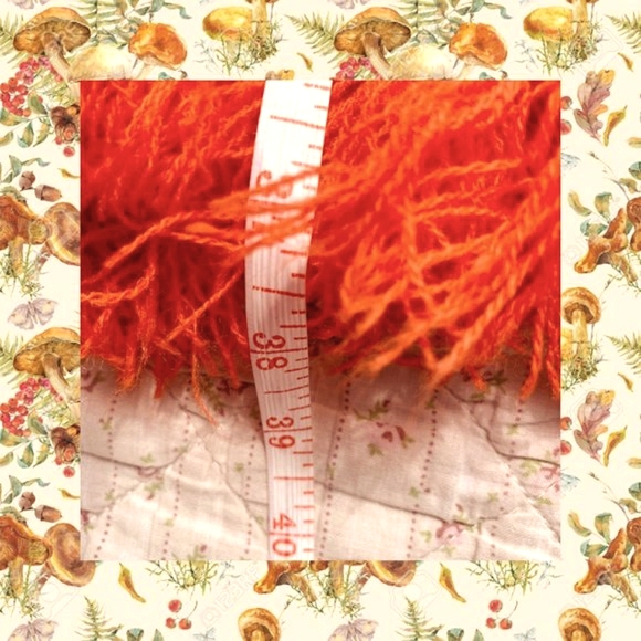 Vtg 60s bold orange houndstooth knit scarf - Picture 7 of 7